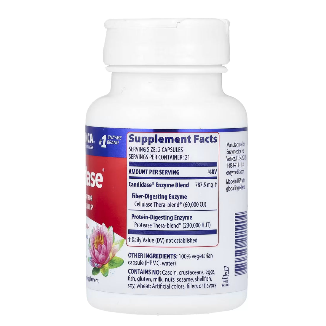 Enzymedica Candidase Candida Support - 42 caps - Probiotic.co.uk