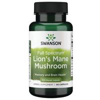 Swanson Lion's Mane Mushroom - Full Spectrum 500mg - 60 caps - Probiotic.co.uk