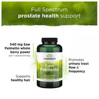 Swanson Full Spectrum Saw Palmetto 540mg 250 Caps - Probiotic.co.uk