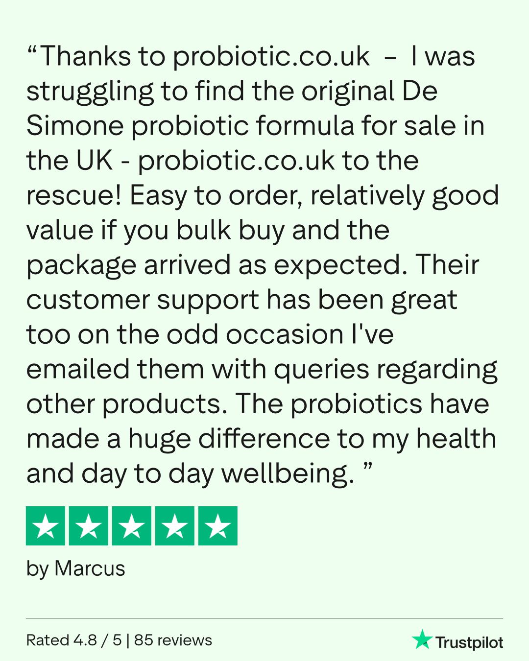 Probiotic.co.uk  Trustpilot Review about CDS22-formula Probiotic