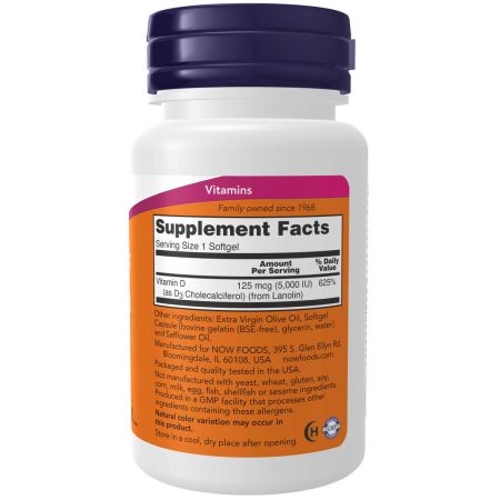 Now Foods Vitamin D-3 High Potency 5,000 IU - 240 Softgels